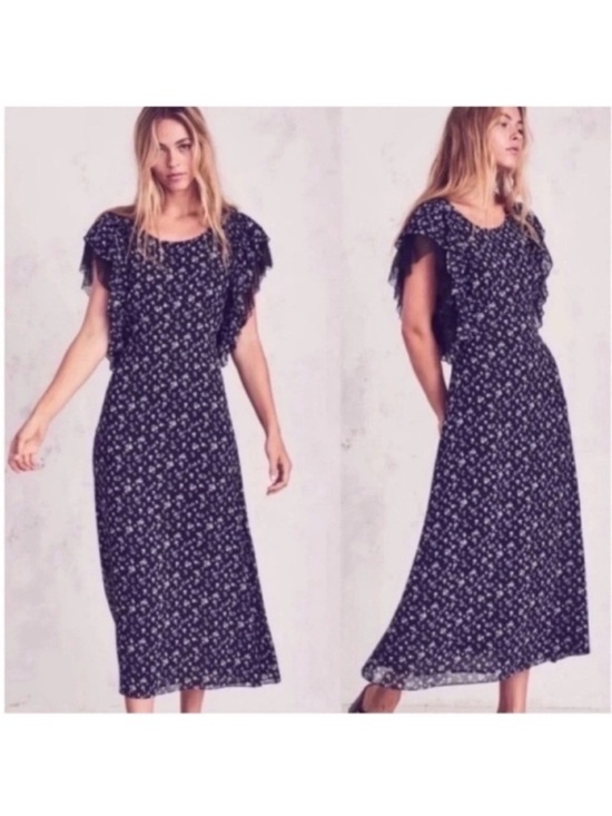 LoveShackFancy Dresses & Skirts - LoveShackFancy Jardin Floral Silk Demi Midi Dress